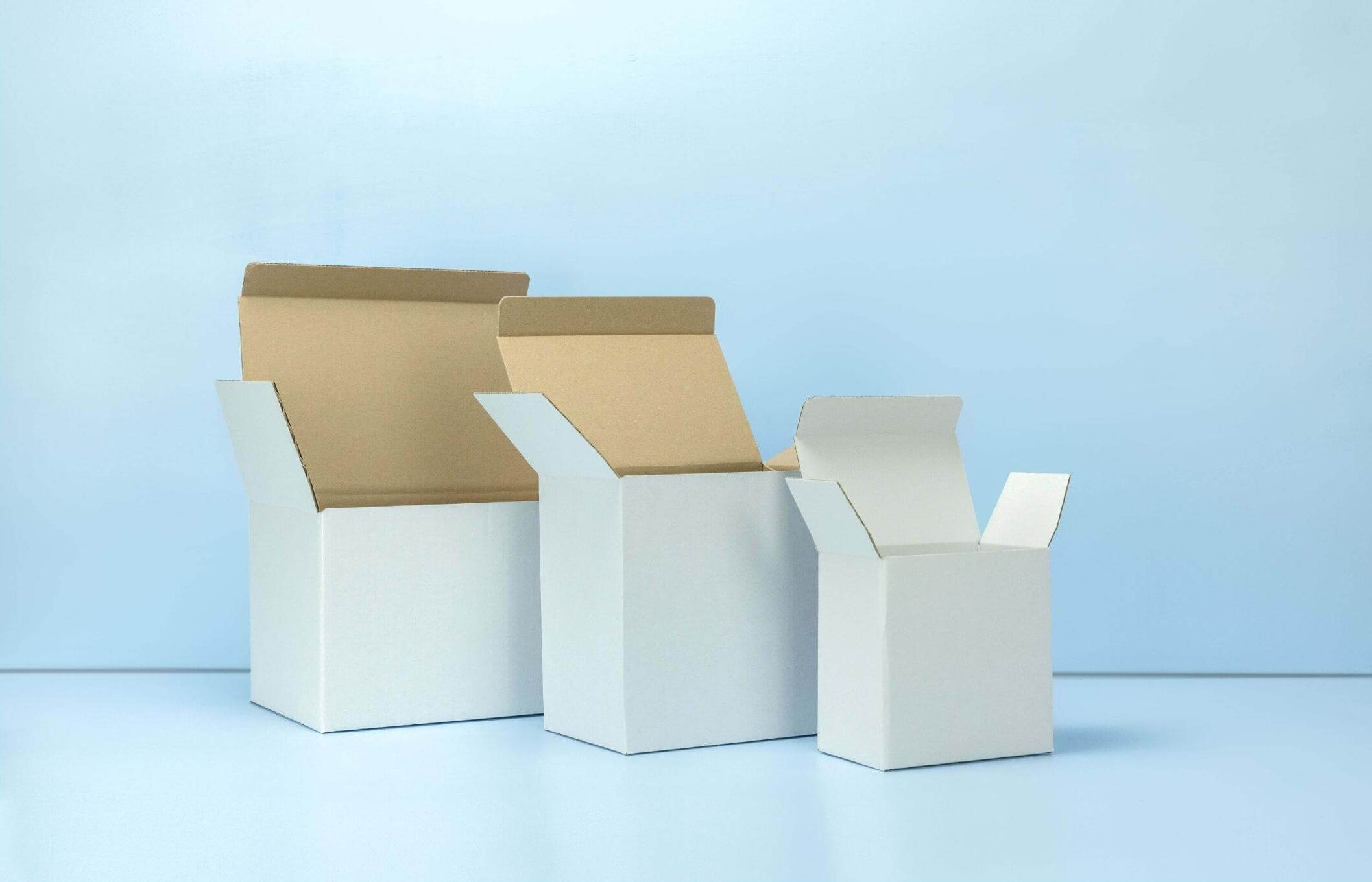 Faltkarton in verschiedenen Größen